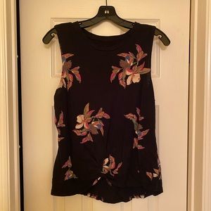 Floral, Twist Front Tank Top